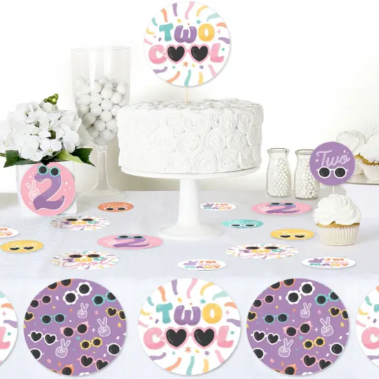 Big Dot of Happiness Two Cool - Girl - Pastel 2nd Birthday Party Giant Circle Confetti - Party Decorations - Large Confetti 27 Count {6}