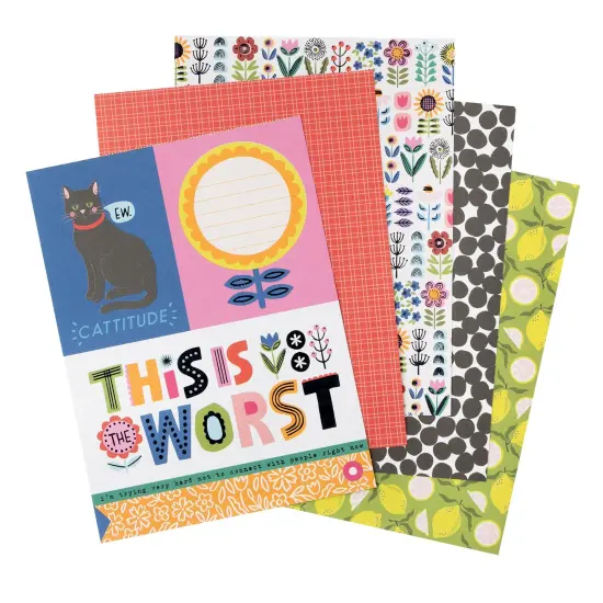 Amerian Crafts Double-Sided Paper Pad 6"X8" 36/Pkg-Black Foil, Whatevs {4}