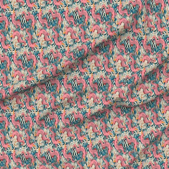 Various Fabrics by the Yard or Fat Quarter Pink Gator Bright Animal Alligator Maximalism Reptile Large Scale Tropical Floral Crocodile Custom Printed Fabric by Spoonflower {6}
