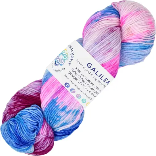 Living Dreams Yarn Galilea: Colorful Superwash Merino Sock Yarn. Super Soft and Strong. Hand Dyed to Perfection Voyager {1}