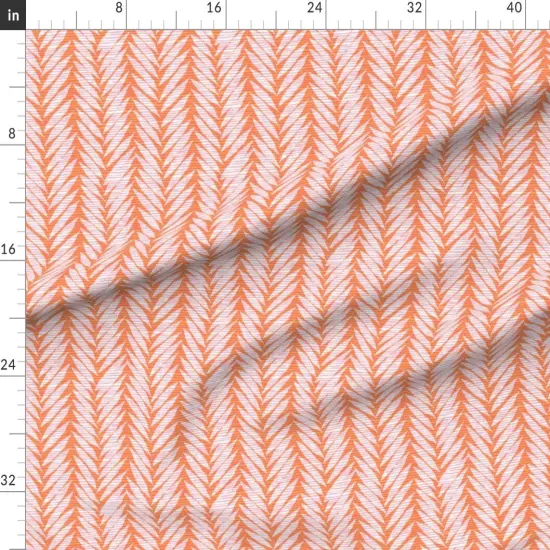 Various Fabrics by the Yard or Fat Quarter Tropical Stripe Papaya Orange Cotton Candy Pink Summer Vacation Custom Printed Fabric by Spoonflower {1}
