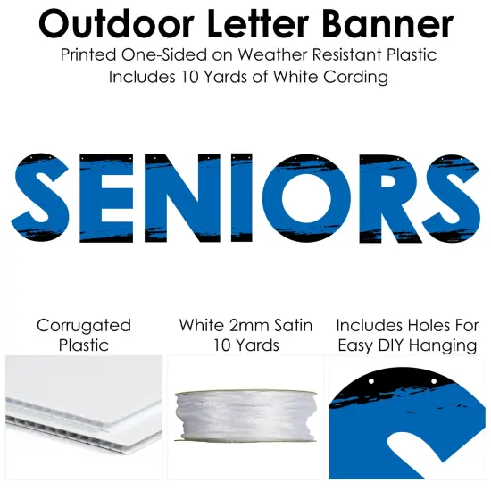 Big Dot of Happiness Blue Senior Night - High School Sports and Graduation Party Decorations - Seniors - Outdoor Letter Banner {6}