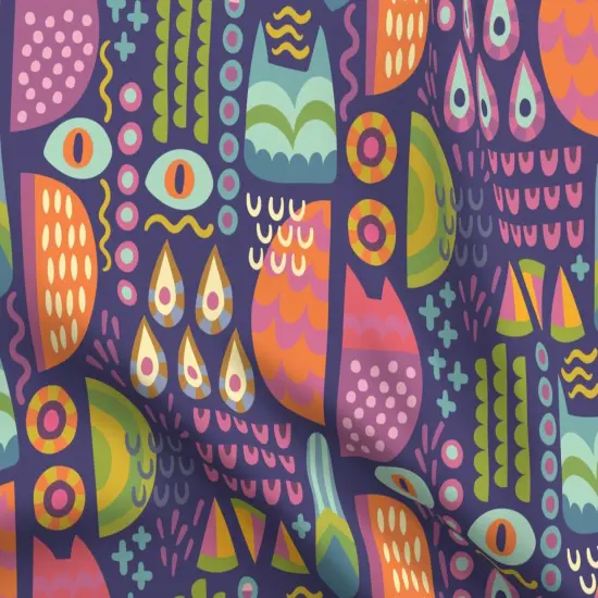 Various Fabrics by the Yard or Fat Quarter Whimsical Strigiforme Raptor Modern Custom Printed Fabric by Spoonflower {5}