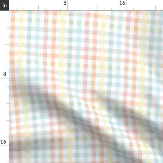 Various Fabrics by the Yard or Fat Quarter Easter Plaid Spring Pastel Gingham Check Rainbow Custom Printed Fabric by Spoonflower {2}