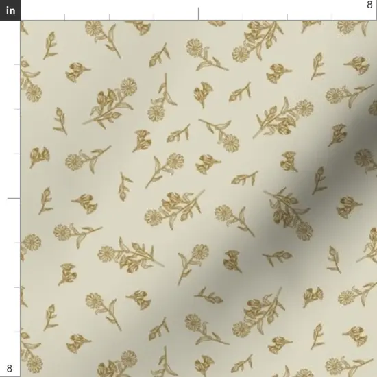 Various Fabrics by the Yard or Fat Quarter Wildflowers Garden Cottagecore Boho Woodland Rustic Chamomile Calendula Custom Printed Fabric by Spoonflower {4}