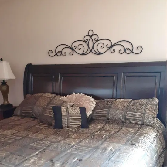 Antique Bronze Finish Scroll Wall Hanging Door Pediment {7}