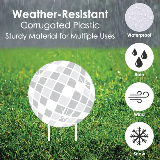 Big Dot of Happiness Disco Ball - Lawn Decorations - Outdoor Groovy Hippie Party Yard Decorations - 10 Piece {6}