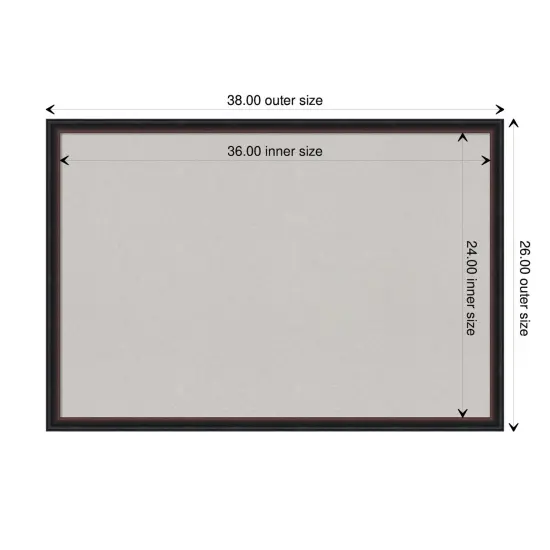 Salon Scoop Wood Framed Corkboard, Grey Cork Red Black {3}