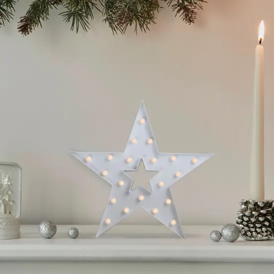 Northlight 15" White Star LED Marquee Wall Sign {3}