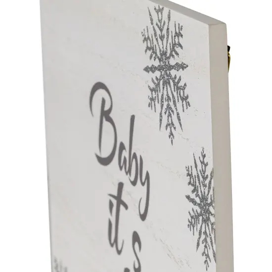 Northlight 11.75" Glittered "Baby It's Cold Outside" Christmas Wall Sign White {5}