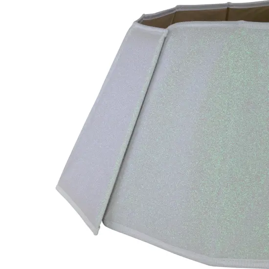 Northlight 26" Shiny White Fabric Hexagonal Christmas Tree Collar {4}