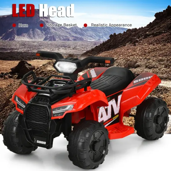 Multi-Functional 6V Kids Electric Ride On Car with LED Head Light and Charging Hole Red {3}