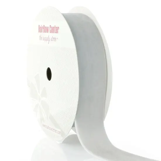 1" Velvet Ribbon (5yd & 25yd Spool Lengths) 009 Silver {1}