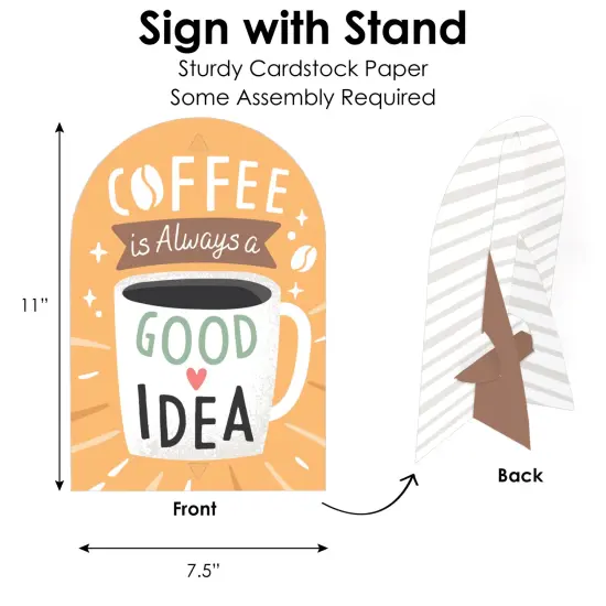 Big Dot of Happiness But First, Coffee - DIY Cafe Themed Party Signs - Drink Bar Decorations Kit - 50 Pieces {6}