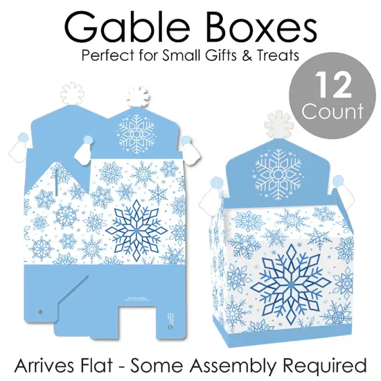 Big Dot of Happiness Blue Snowflakes - Treat Box Party Favors - Winter Holiday Party Goodie Gable Boxes - Set of 12 {7}