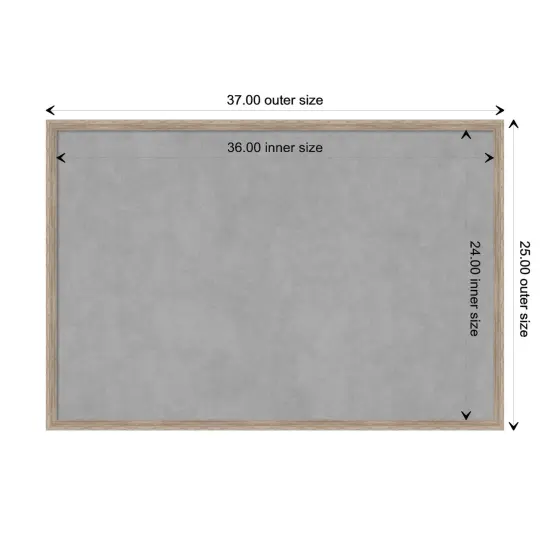Hardwood Wedge Wood Framed Magnetic Board Hardwood Whitewash {1}