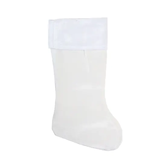 Northlight Traditional Velveteen Christmas Stocking - 19" - White {3}