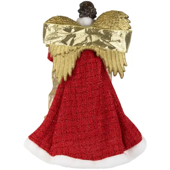 Northlight 18" Red and Green Angel with Wreath Christmas Tree Topper, Unlit {6}