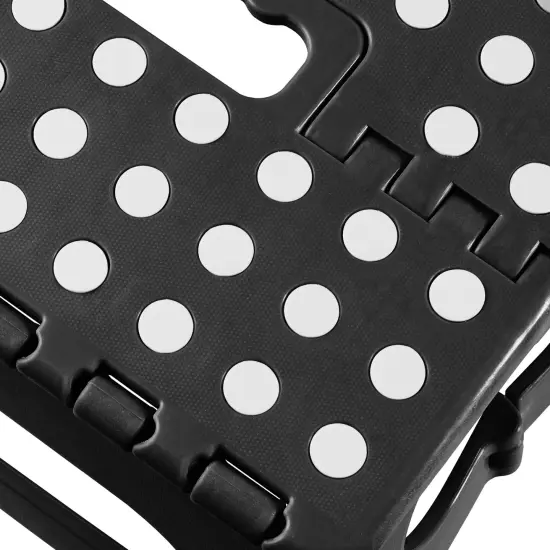 Casafield 11" Folding Step Stool with Handle, Black - Portable Collapsible Small Plastic Foot Stool for Kids and Adults - Use in the Kitchen, Bathroom and Bedroom {5}
