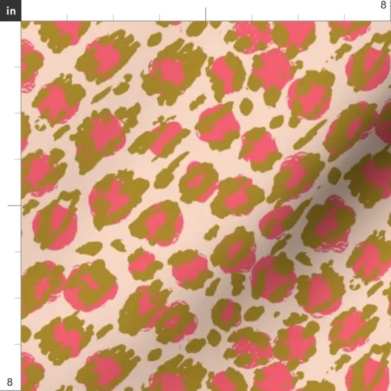 Various Fabrics by the Yard or Fat Quarter Bright Leopard Pink Peach Jungle Cat Spots Boho Custom Printed Fabric by Spoonflower {4}