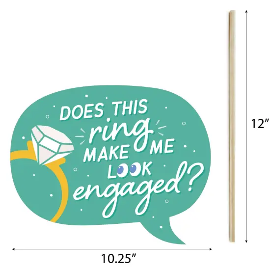 Big Dot of Happiness Just Engaged - Colorful - Engagement Party Photo Booth Props Kit - 20 Count {7}