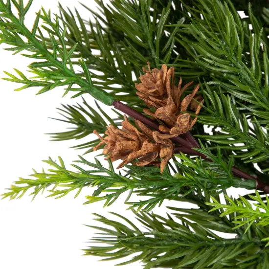 Northlight Real Touch&trade;️ Cypress and Pinecone Artificial Christmas Wreath- 24" - Unlit Green {5}