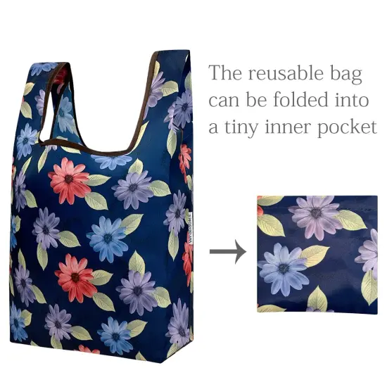 Wrapables JoliBag Collection Reusable Shopping Bag (Set of 2) Colorful Daisies {5}