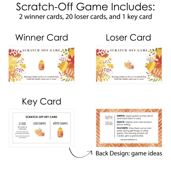 Big Dot of Happiness Fall Foliage Baby - Autumn Leaves Baby Shower Game Scratch Off Cards - 22 Count {6}