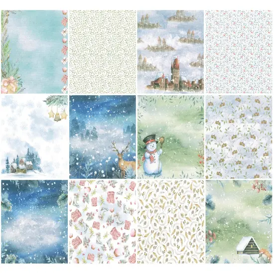 Wrapables 6x6 Decorative Single-Sided Scrapbook Paper for Arts & Crafts Projects, Scrapbooking, Card-Making Snowy Winter {3}