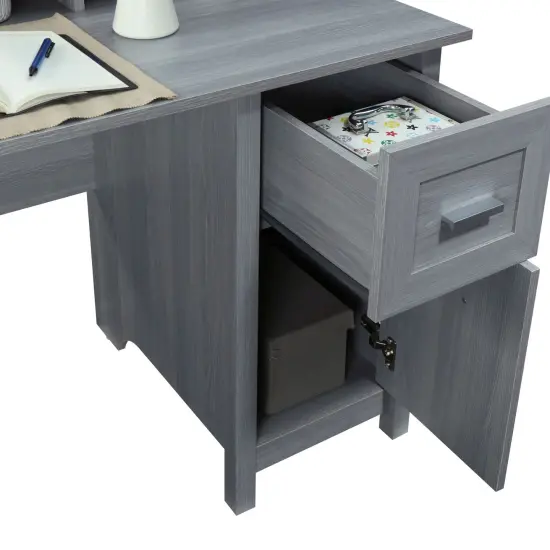 Techni Office Solutions 47.25" Gray Unique Techni Mobili Classic Office Desk with Storage {7}
