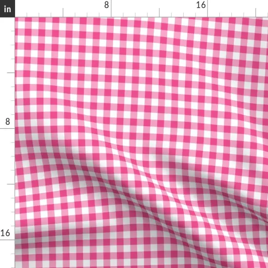 Various Fabrics by the Yard or Fat Quarter Fushia Gingham Pink Plaid Classic Cottagecore Custom Printed Fabric by Spoonflower {2}