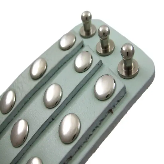 Leather 3 Row Metal Studs Wristband Wrist Band {5}