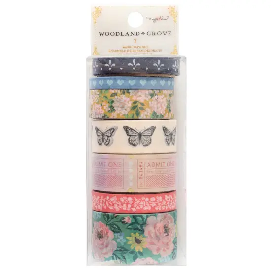 Maggie Holmes Woodland Grove Washi Tape 7/Pkg-W/Gold Foil Accents {1}