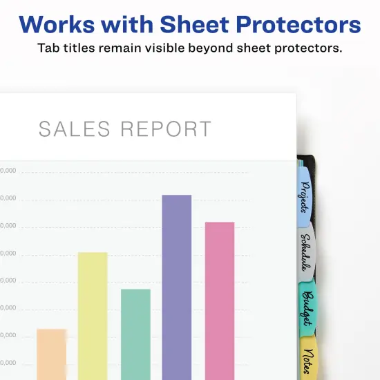 Avery Write & Erase Pocket Plastic Dividers for 3 Ring Binders, 8-Tab Sets, Multicolor, Works With Sheet Protectors, 3 Sets (31701) {2}