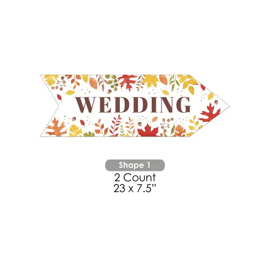 Big Dot of Happiness Fall Foliage Wedding Signs - Autumn Leaves Wedding Sign Arrow - Double Sided Directional Yard Signs - Set of 2 {7}