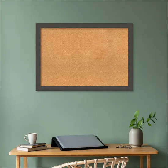 Blaine Narrow Framed Corkboard, Natural Cork Blaine Light Pewter {5}
