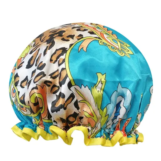 Wrapables Reusable Women's Waterproof Shower Caps for Long Hair Wild Floral {1}