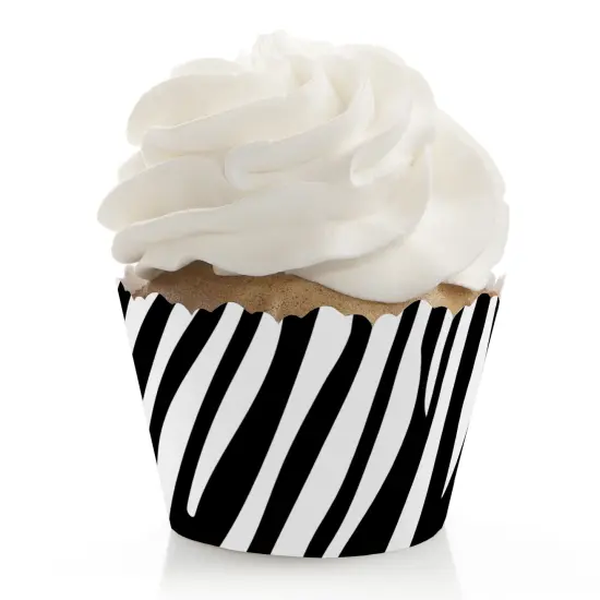 Big Dot of Happiness Zebra Print - Safari Party Decorations - Party Cupcake Wrappers - Set of 12 {1}