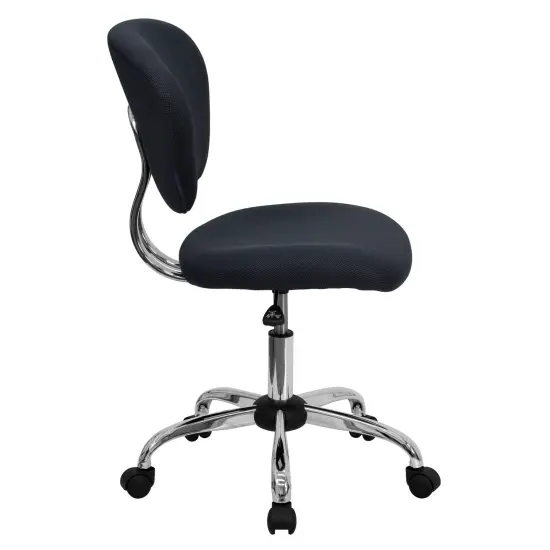 Emma and Oliver Mid-Back Mesh Padded Swivel Task Office Chair with Chrome Base Gray {5}