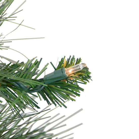 Northlight Pre-Lit White Valley Pine Artificial Christmas Garland - 9' x 12" - Clear Lights Green {3}