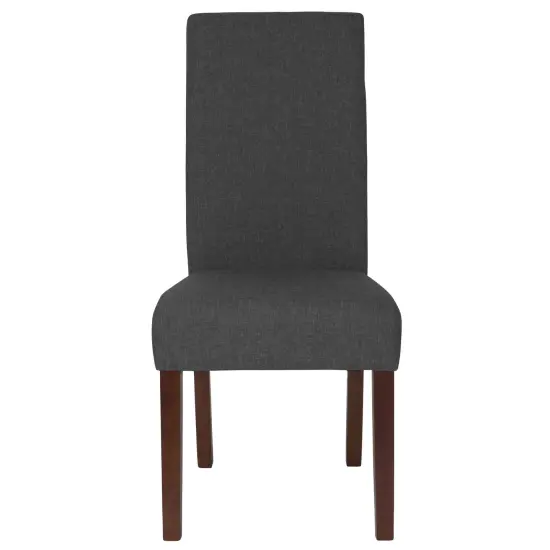Merrick Lane Ellison Mid-Century Panel Back Parsons Accent Dining Chair Beige LeatherSoft {6}