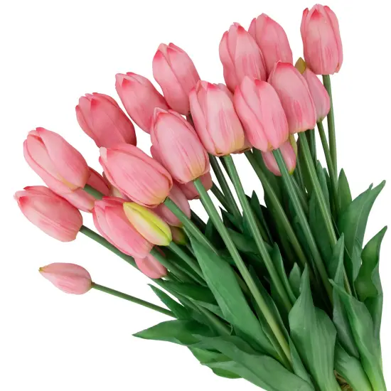 Northlight Real Touch&trade; Pink Artificial Tulip Floral Bundles, Set of 6 - 18" {7}