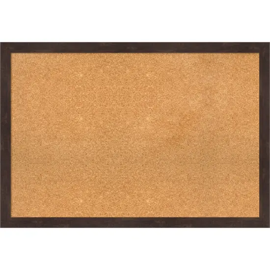 Fresco Wood Framed Corkboard, Natural Cork Fresco Dark Walnut {1}