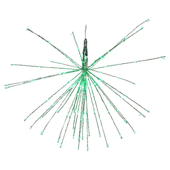 Northlight LED Lighted Firework Wire Branch Hanging Decor - Green - 20" Silver {1}
