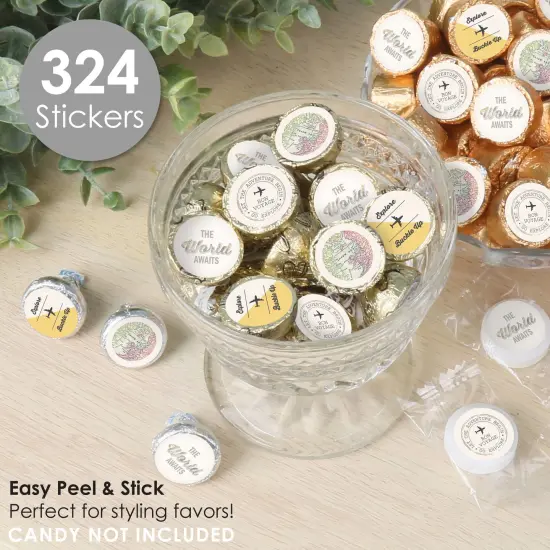 Big Dot of Happiness World Awaits - Travel Themed Party Small Round Candy Stickers - Party Favor Labels - 324 Count {3}