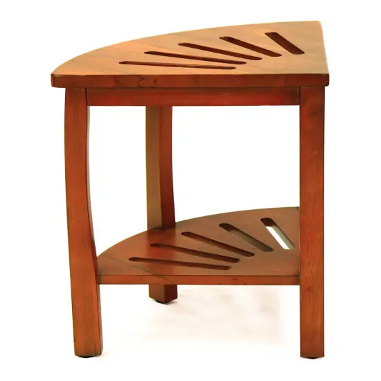 Oceanstar Corner Spa Bench Seat with Storage Shelf. Brown {4}