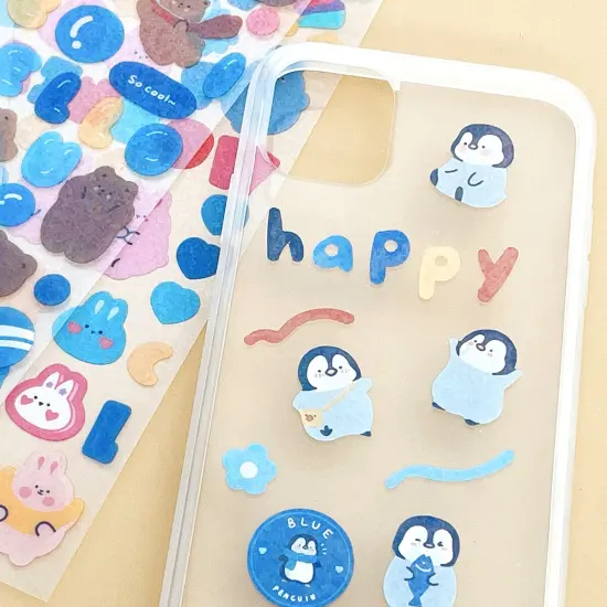 Wrapables Colorful Decorative Stickers for Scrapbooking, DIY Crafts, Stationery, Diary, Card Making 4, Bears, Penguins {3}