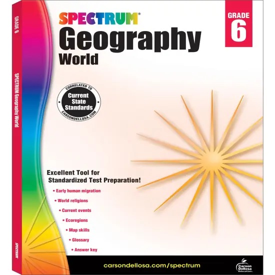 Spectrum Grade 6 Geography Workbook, Map Skills, World History and Religion, Current Events, and More, Social Studies Classroom or Homeschool Curriculum {1}