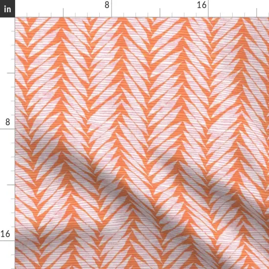 Various Fabrics by the Yard or Fat Quarter Tropical Stripe Papaya Orange Cotton Candy Pink Summer Vacation Custom Printed Fabric by Spoonflower {2}