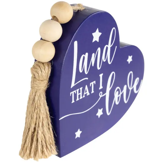 Northlight Patriotic Hearts with Beaded Tassels Wooden Signs - 3.75" - Set of 3 Red {6}
